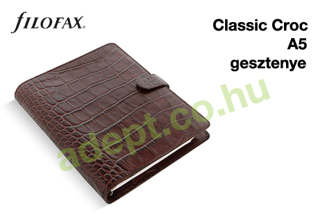 filofax classic croc a5 gesztenye