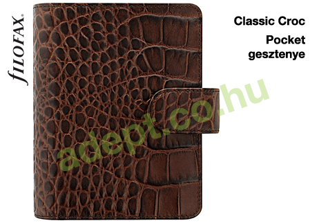 filofax classic croc pocket gesztenye