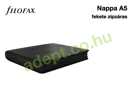 filofax nappa a5 fekete zipzaras