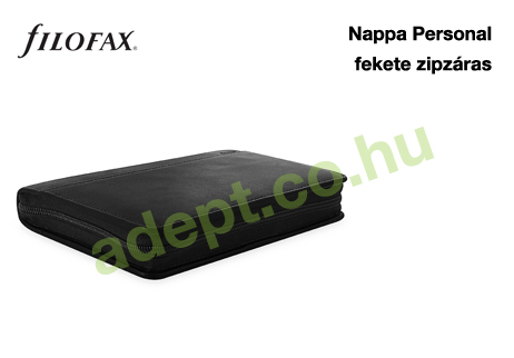 filofax nappa personal fekete zipzaras