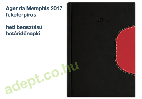 agenda memphis 2017 fekete piros heti beosztasu hataridonaplo