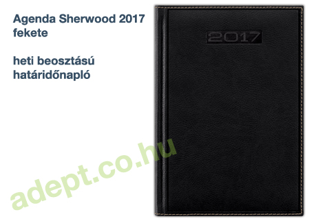 agenda sherwood 2017 fekete heti beosztasu hataridonaplo