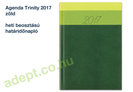 agenda trinity 2017 zold heti beosztasu hataridonaplo