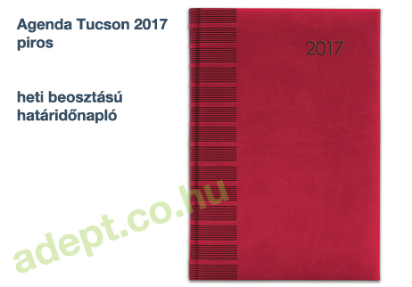 agenda tucson 2017 piros heti beosztasu hataridonaplo