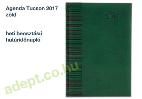 agenda tucson 2017 zold heti beosztasu hataridonaplo