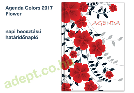 agenda colors 2017 flower napi beosztasu hataridonaplo