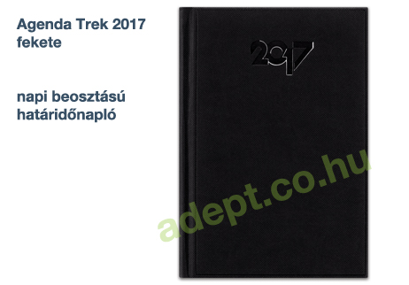 agenda trek 2017 fekete napi beosztasu hataridonaplo