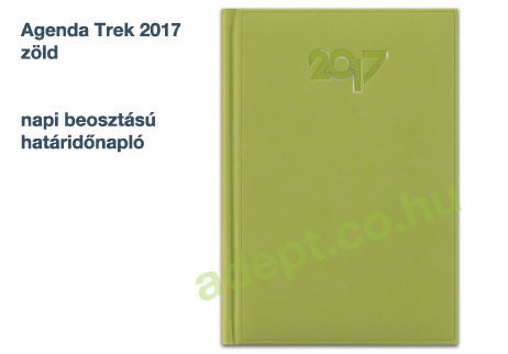 agenda trek 2017 zold napi beosztasu hataridonaplo